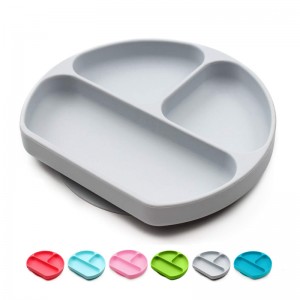 kulatý tvar potravinářské třídy silikonová deska dětská gumová večeře talíř velkoobchod